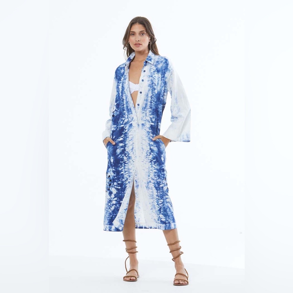 Young Fabulous & Broke pebble beach midi tie dye dress coverup xs